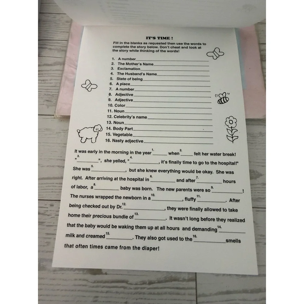 73 Baby Predictions & Advice Cards Baby Shower Games for Guests Bingo Stickers